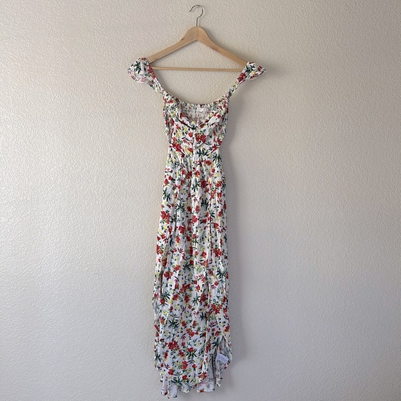 Lulus Easy on the Eyes Cream Floral Print Off-the-Shoulder Maxi Dress - Picture 2 of 12